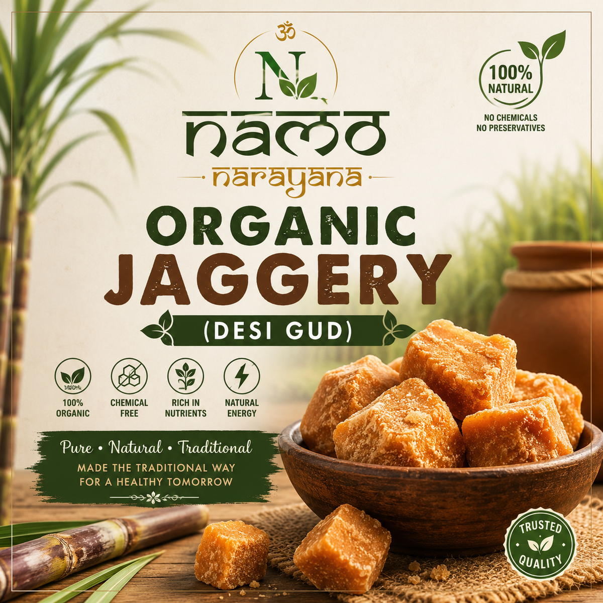 Organic Jaggery (Desi Gud)